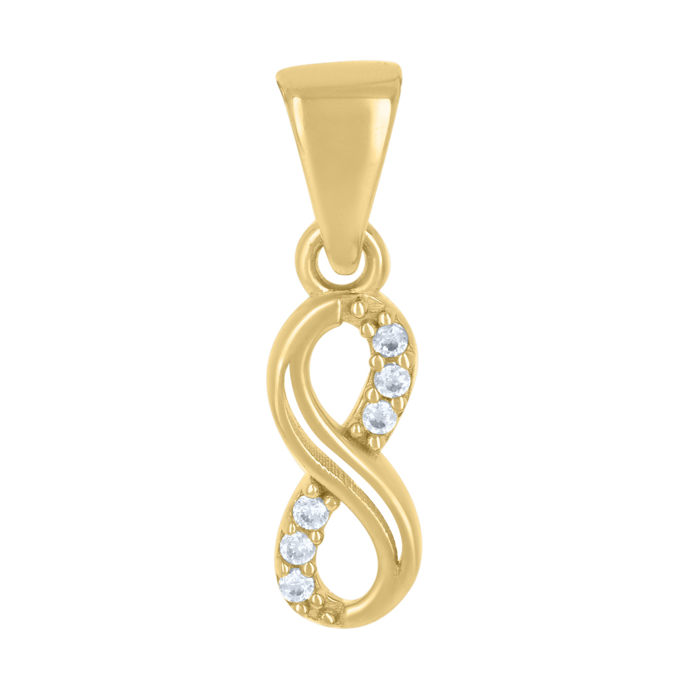 10kt 10k Yellow Gold Womens Cubic-Zirconia Love Symbol Infinity Charm Pendant